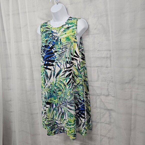 Apt. 9 Dress Green Blue Tropical Sleeveless Mini Beach Island Vacation M - Picture 5 of 12